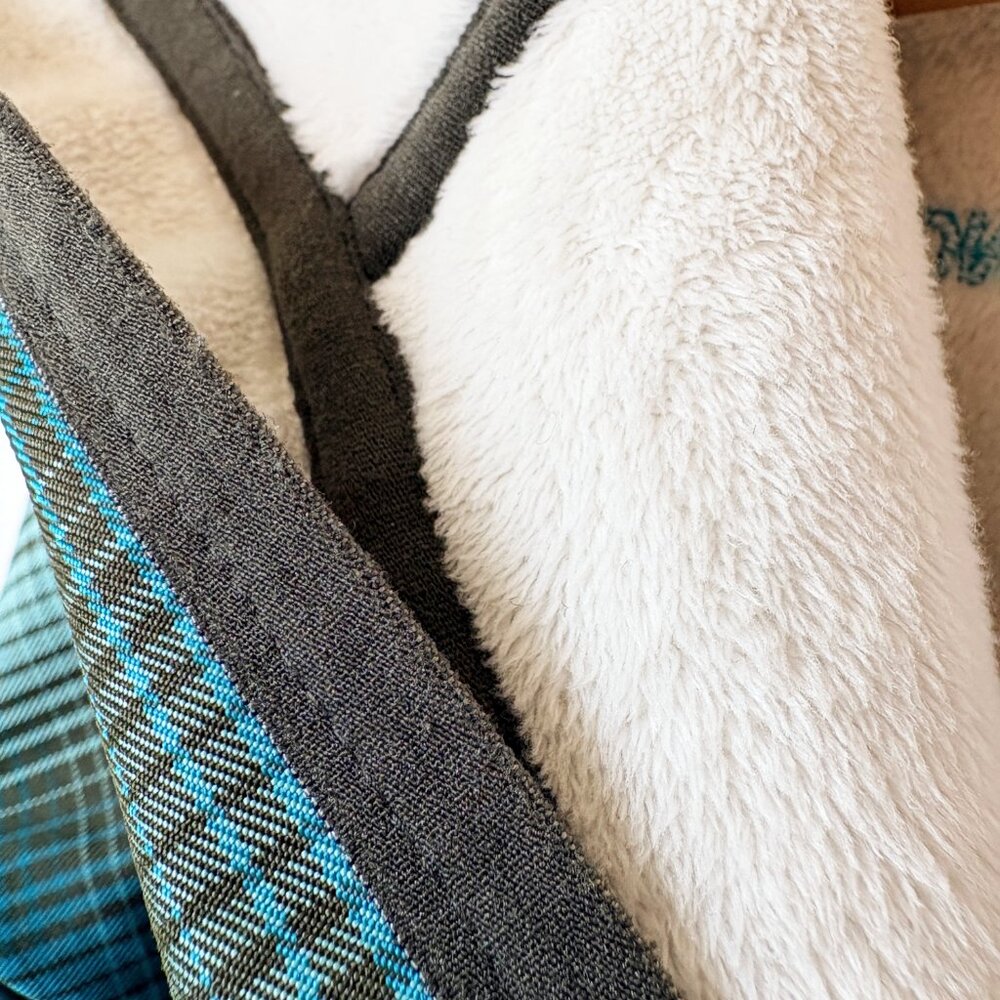 Teal Plaid Softshell Northface Shell Jacket With … - image 4